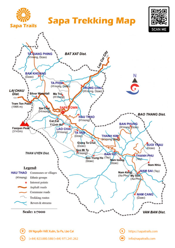 Sapa trekking map